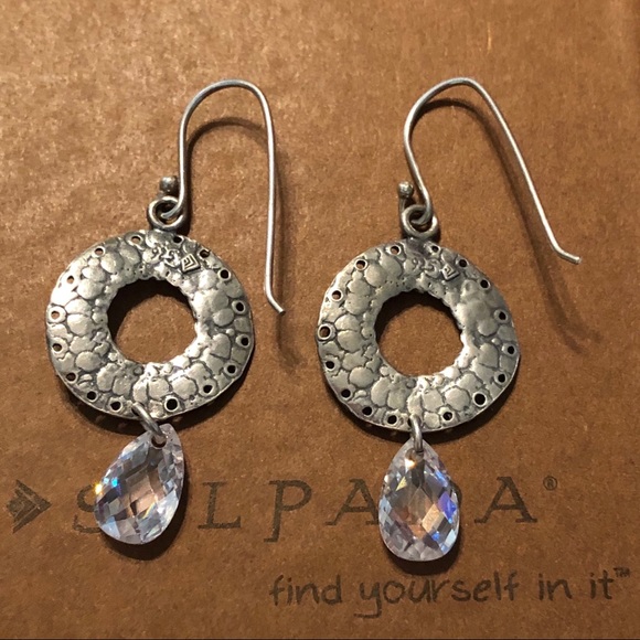 Silpada Cubic Zirconia and Sterling Silver Earrings W1520 - Picture 12 of 15